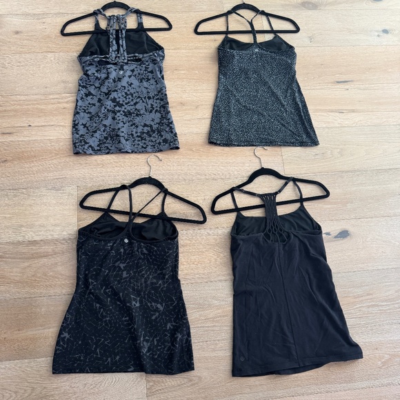 Lululemon Lot of 4 Yoga Bra Tanks Black Size 6 - Picture 8 of 8